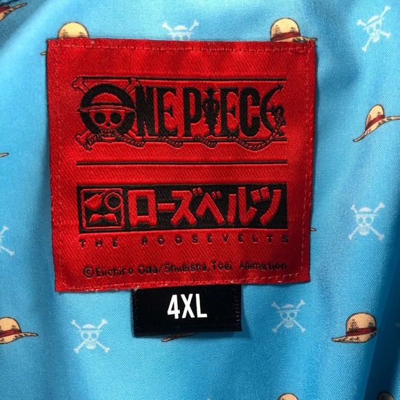 RSVLTS x One Peice Shirt Menx 4X Blue Lil Straw Hats Short Sleeve Button Up - Picture 13 of 14
